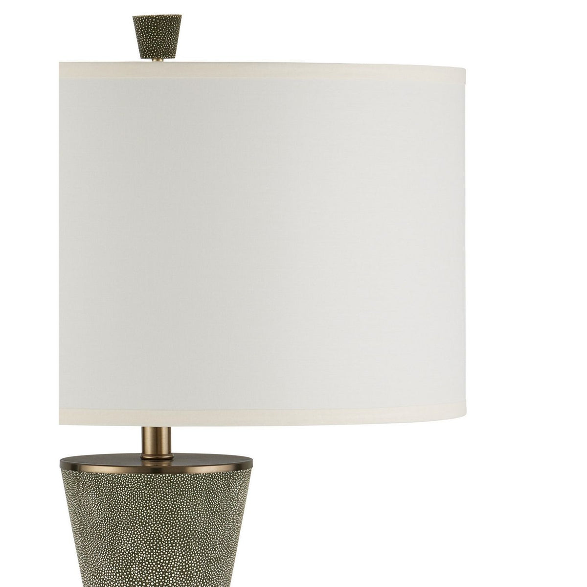Currey and Company 6000-1084 Galuchat Table Lamp in Green Faux Shagreen/Brass