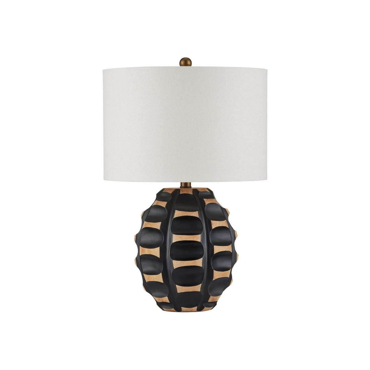 Currey and Company 6000-1092 Betel Nut Table Lamp in Black