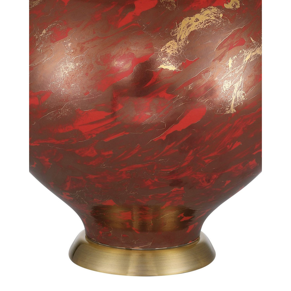 Currey and Company 6000-1106 Lutz Table Lamp in Dark Red/Gold