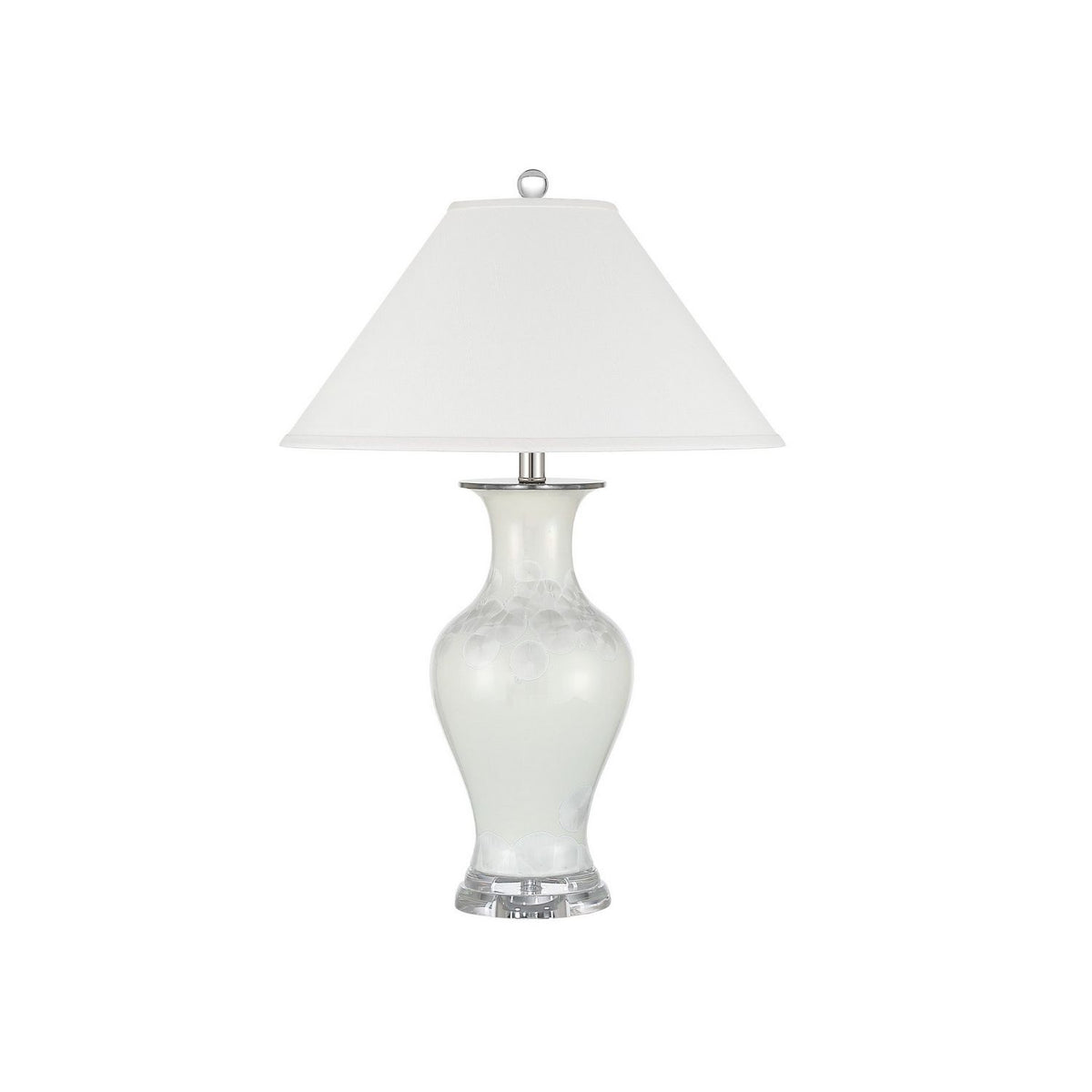 Currey and Company 6000-1109 Crystalline Table Lamp in Off-White/Clear