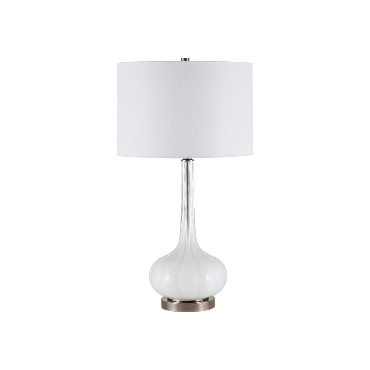 Currey and Company 6000-1120 Blanche Table Lamp in Milky White/Brushed Black Nickel