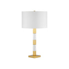 Currey and Company 6000-1125 Toshiro Table Lamp in Clear/Satin Brass