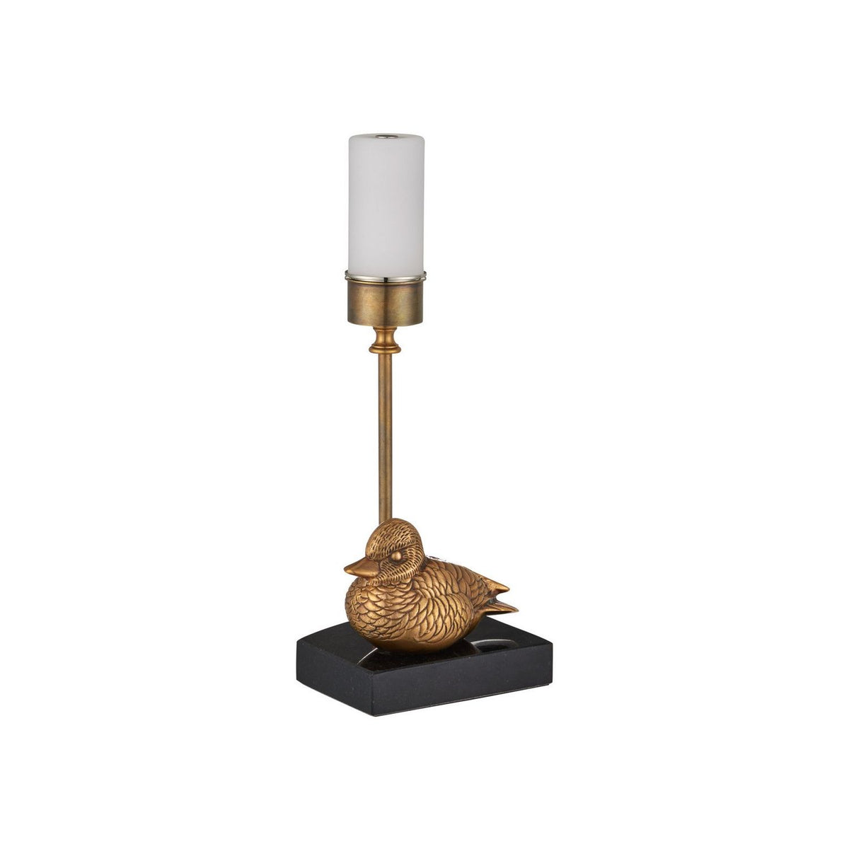 Currey and Company 6700-0038 Migratory Cordless Table Lamp in Vintage Brass/Black