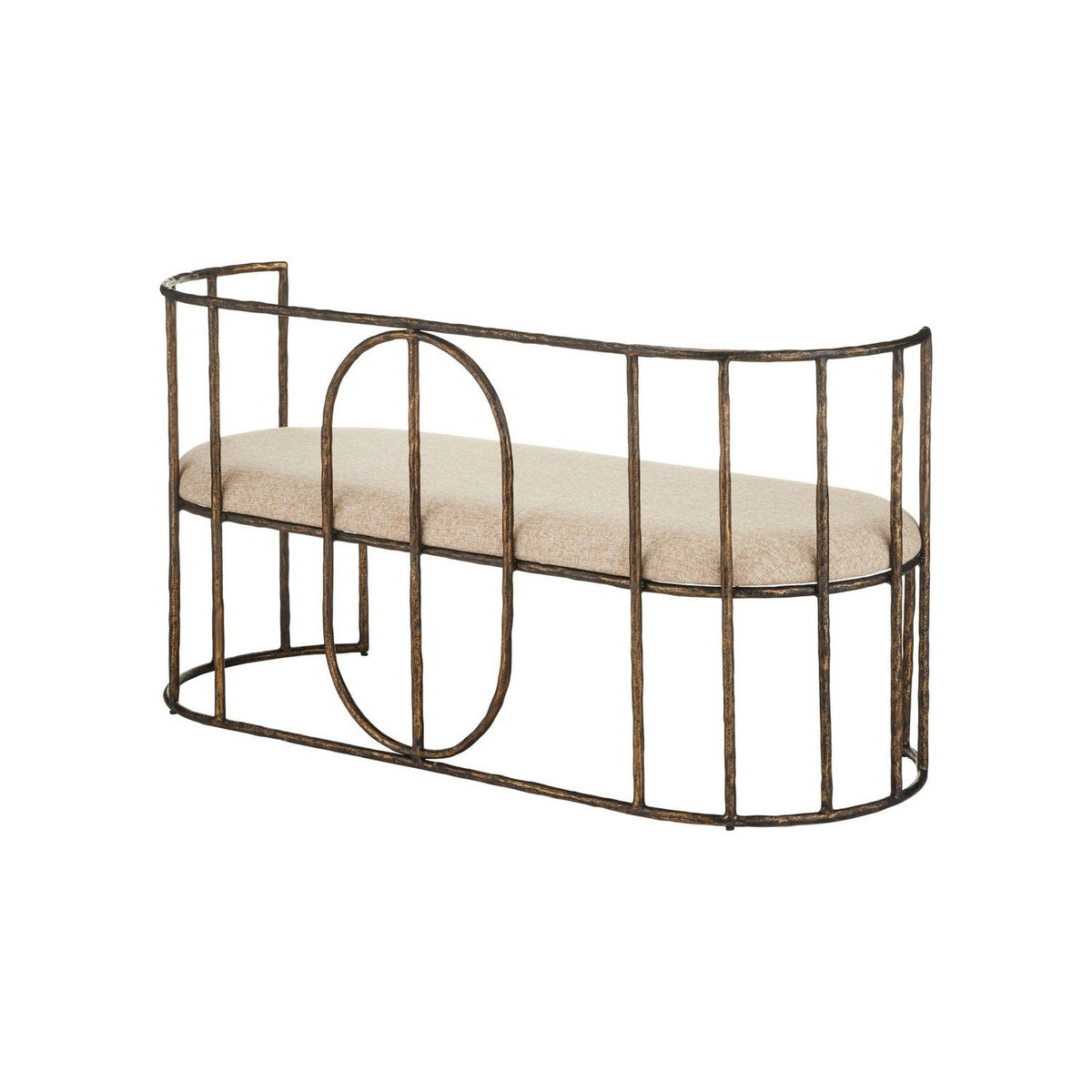 Currey and Company 7000-1292 Euclid Settee in Antique Bronze