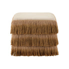 Currey and Company 7000-1302 Jute Fringe Ottoman in Bronze/Beige