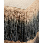 Currey and Company 7000-1312 Jute Fringe Ottoman in Black/Beige