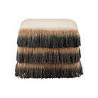 Currey and Company 7000-1312 Jute Fringe Ottoman in Black/Beige