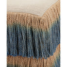 Currey and Company 7000-1322 Jute Fringe Ottoman in Indigo/Beige