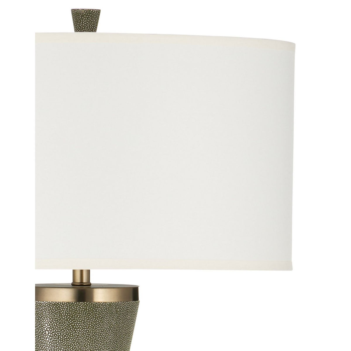 Currey and Company 8000-0187 Galuchat Hourglass Floor Lamp in Green Faux Shagreen/Brass