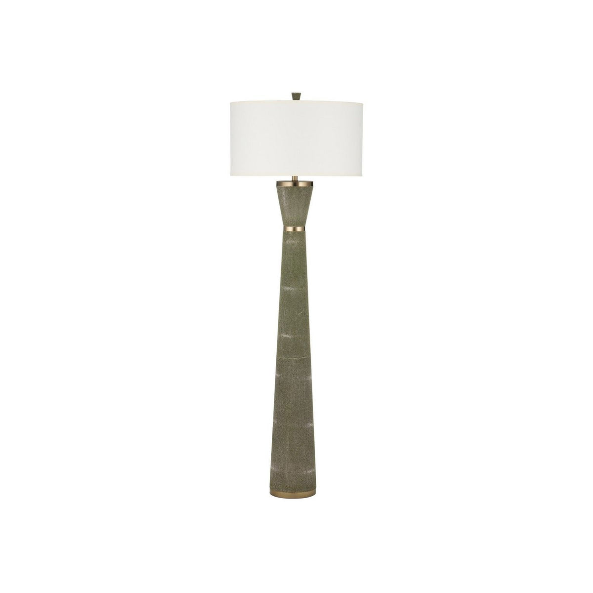 Currey and Company 8000-0187 Galuchat Hourglass Floor Lamp in Green Faux Shagreen/Brass