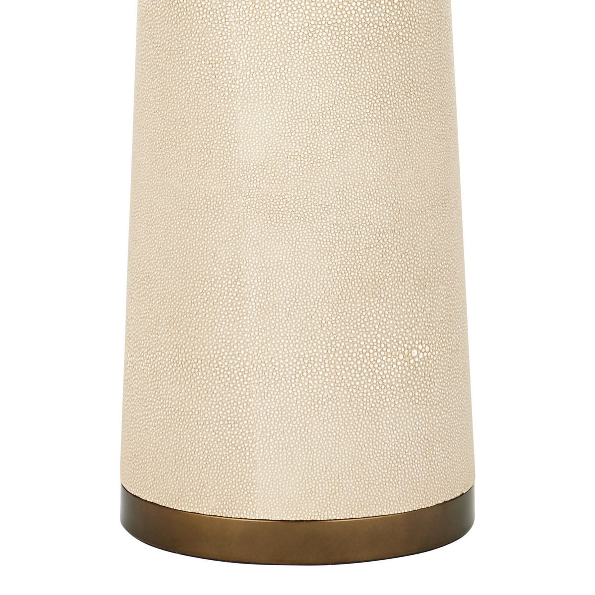 Currey and Company 8000-0188 Galuchat Hourglass Floor Lamp in Ivory Faux Shagreen/Brass