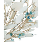 Currey and Company 9000-1426 Winterberry Chandelier in Frosted/Blue/Contemporary Silver Leaf