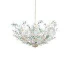 Currey and Company 9000-1426 Winterberry Chandelier in Frosted/Blue/Contemporary Silver Leaf
