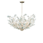 Currey and Company 9000-1426 Winterberry Chandelier in Frosted/Blue/Contemporary Silver Leaf