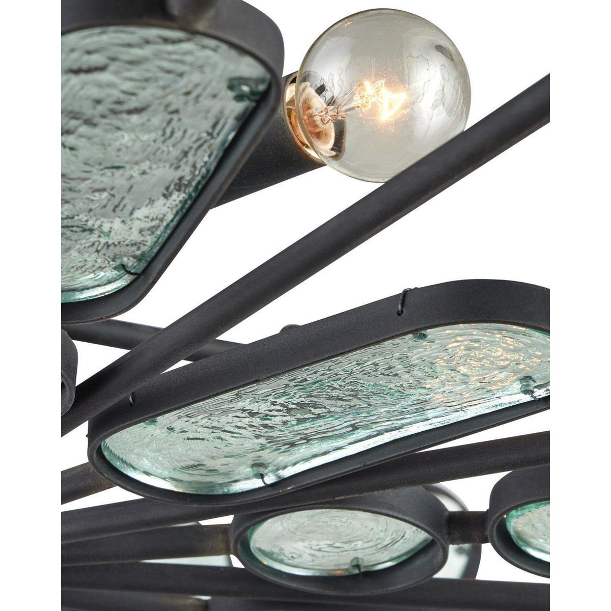 Currey and Company 9000-1445 Ettore Chandelier in Clear/Blacksmith