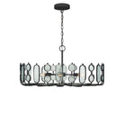 Currey and Company 9000-1445 Ettore Chandelier in Clear/Blacksmith