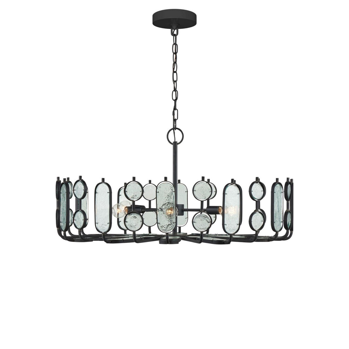 Currey and Company 9000-1445 Ettore Chandelier in Clear/Blacksmith