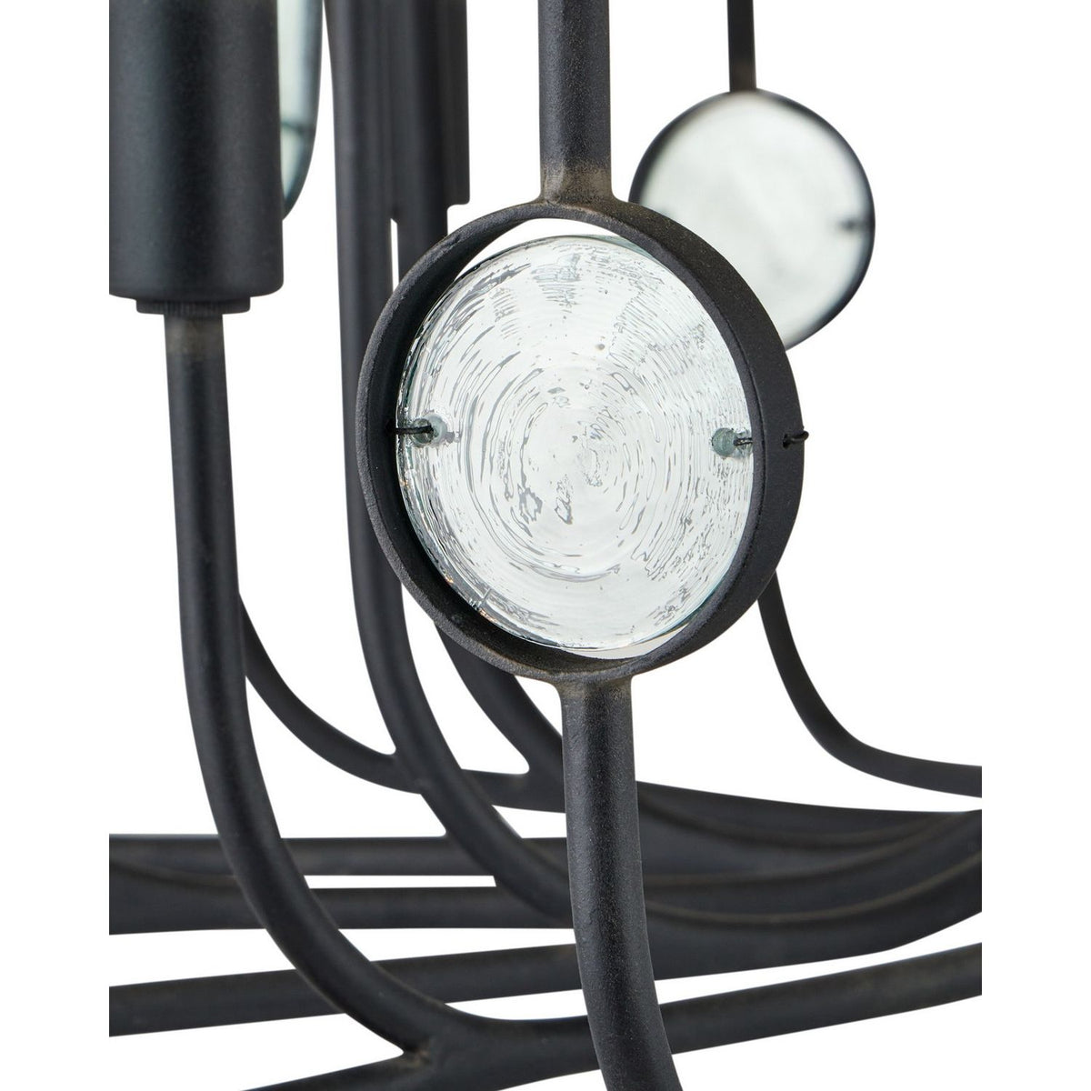 Currey and Company 9000-1446 Ettore Chandelier in Clear/Blacksmith