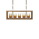 Currey and Company 9000-1451 Tenebroso Rectangular Chandelier in Smoke Gold/Gold Luster