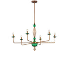 Currey and Company 9000-1453 Grasmere Chandelier in Green/Aged Gold/Gold Luster