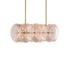 Currey and Company 9000-1457 Whirlwind Rectangular Chandelier in Pale Pink/Brass