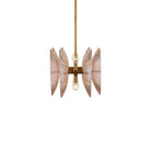 Currey and Company 9000-1457 Whirlwind Rectangular Chandelier in Pale Pink/Brass