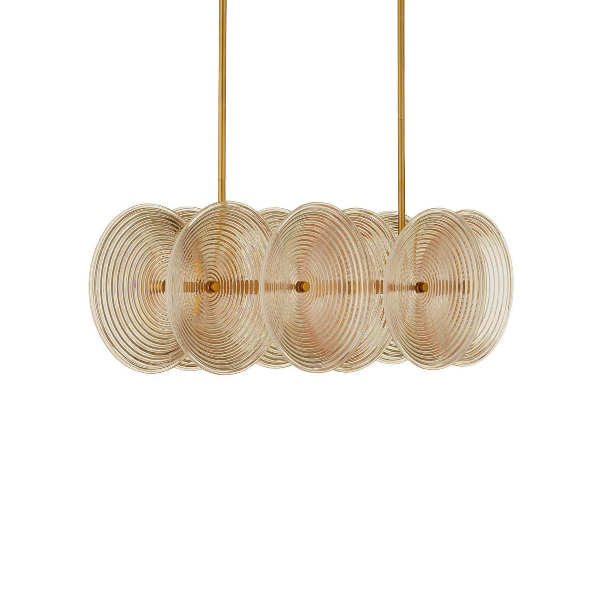 Currey and Company 9000-1458 Whirlwind Rectangular Chandelier in Pale Yellow/Brass