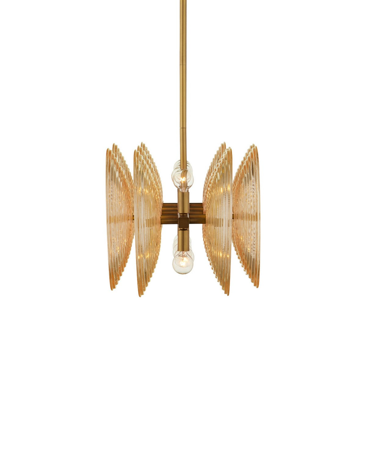 Currey and Company 9000-1458 Whirlwind Rectangular Chandelier in Pale Yellow/Brass