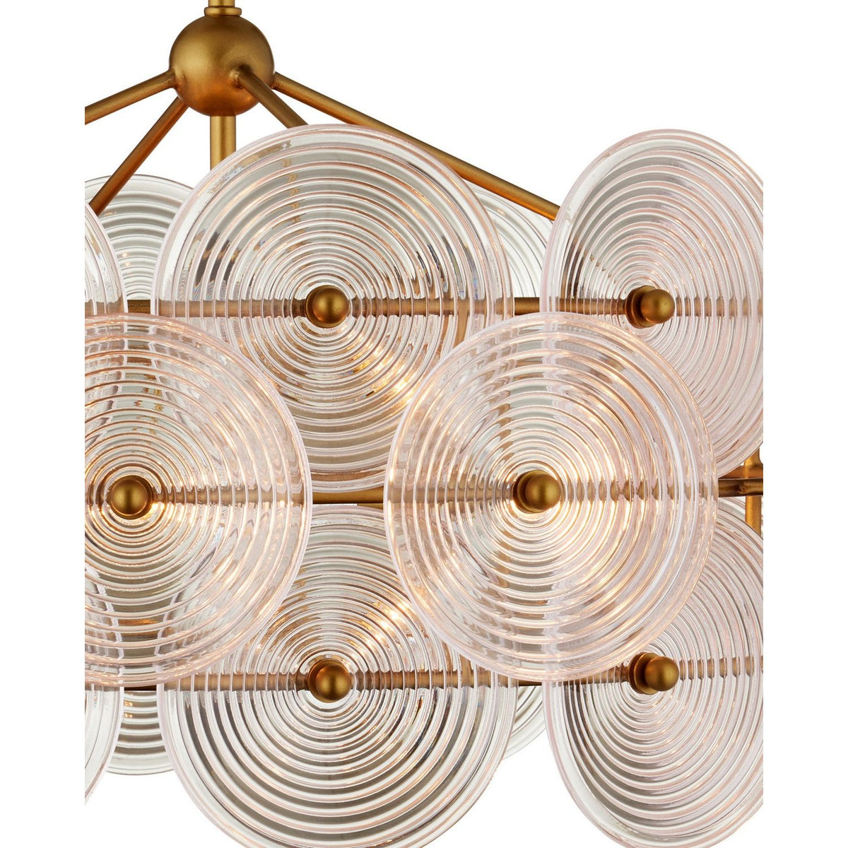 Currey and Company 9000-1459 Whirlwind Chandelier in Pale Pink/Brass