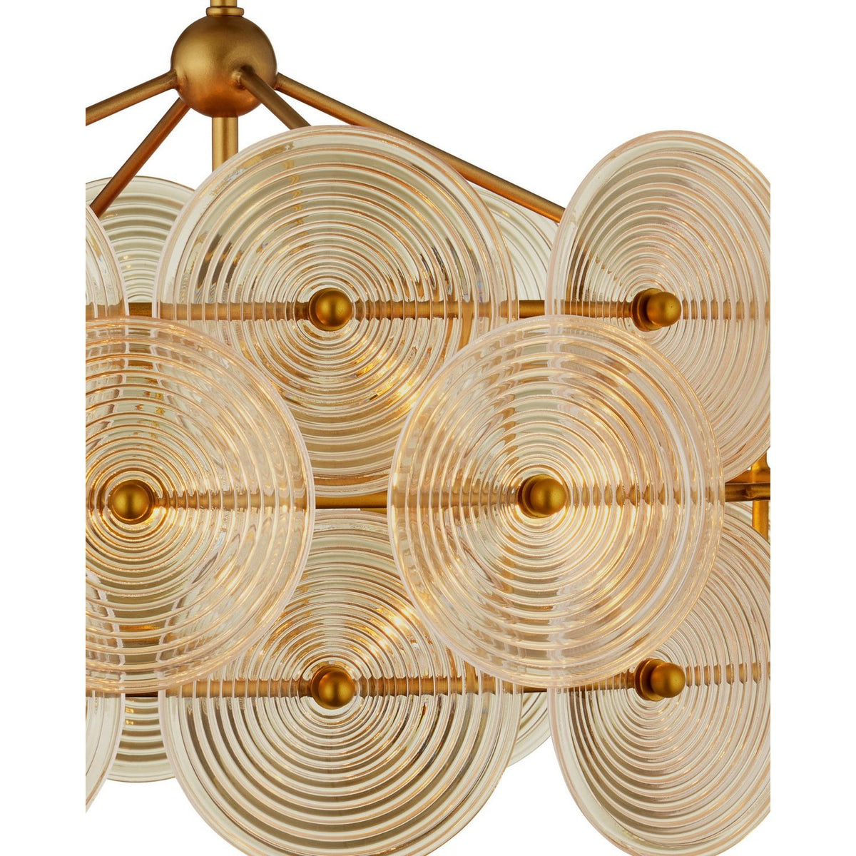 Currey and Company 9000-1460 Whirlwind Chandelier in Pale Yellow/Brass