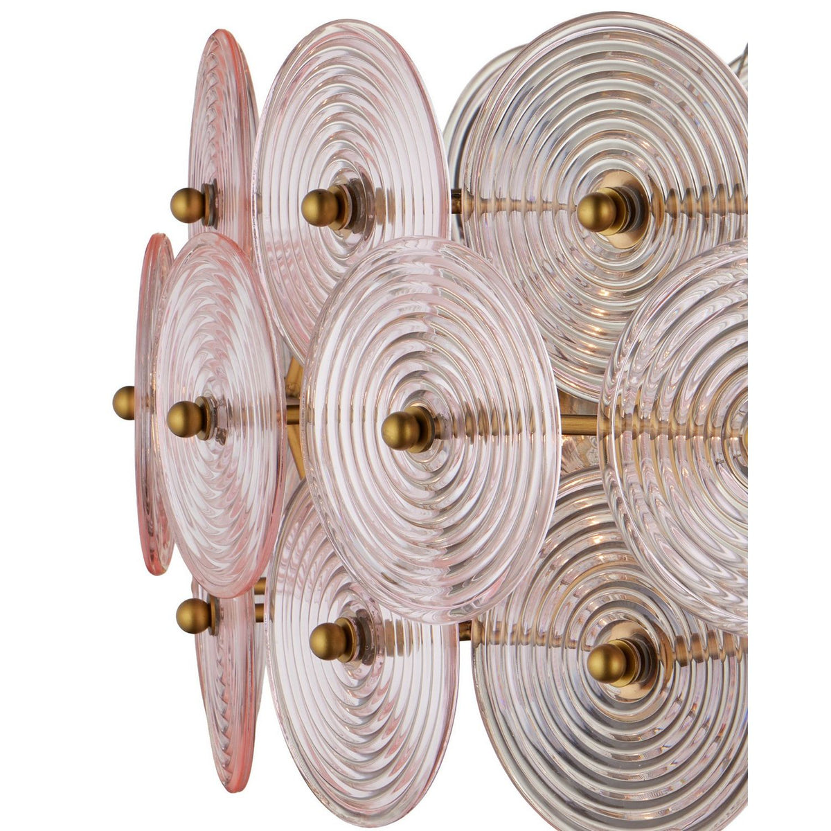 Currey and Company 9000-1461 Whirlwind Chandelier in Pale Pink/Brass