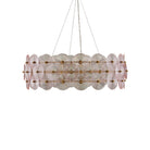 Currey and Company 9000-1461 Whirlwind Chandelier in Pale Pink/Brass