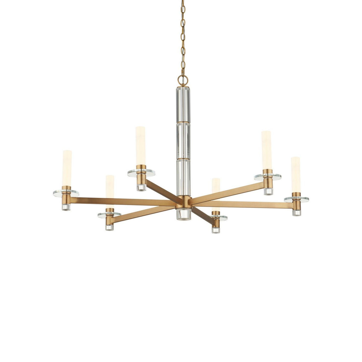 Currey and Company 9000-1464 Marcelo Chandelier in Clear/Antique Brass/White