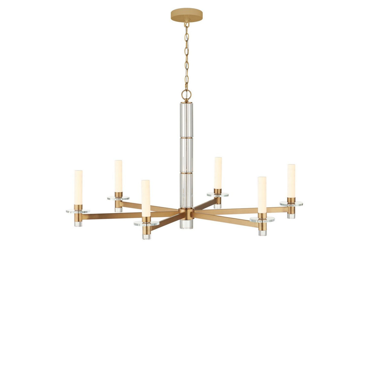 Currey and Company 9000-1464 Marcelo Chandelier in Clear/Antique Brass/White