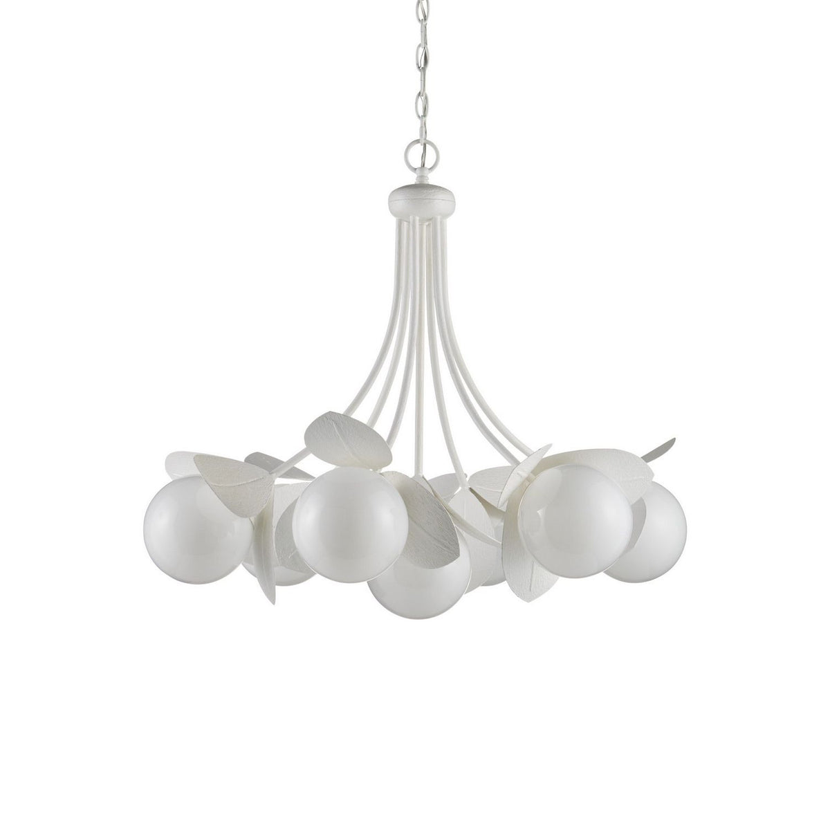 Currey and Company 9000-1465 Effloresce Chandelier in Gesso White/White