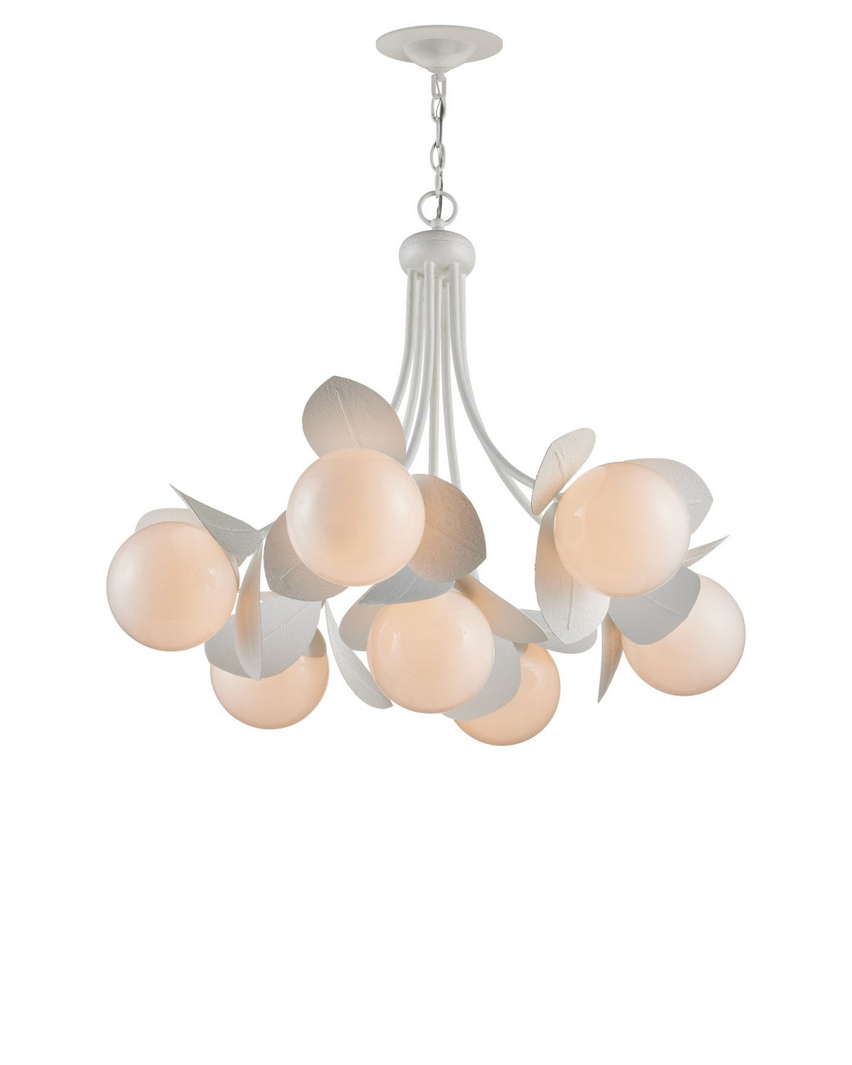 Currey and Company 9000-1465 Effloresce Chandelier in Gesso White/White