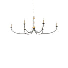 Currey and Company 9000-1481 Lawton Chandelier in Satin Black/Contemporary Gold Leaf