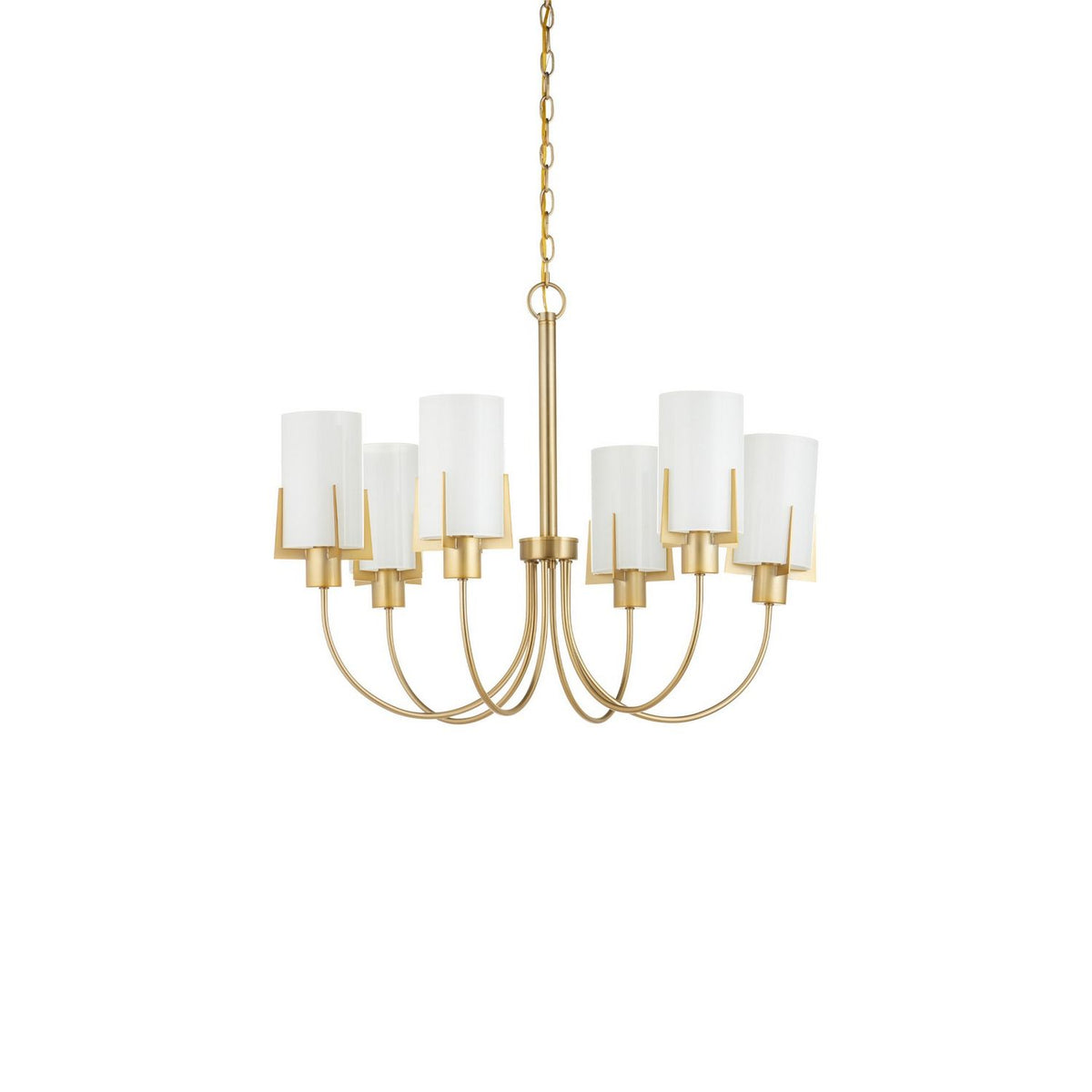 Currey and Company 9000-1491 Macklin Chandelier in Brass/White