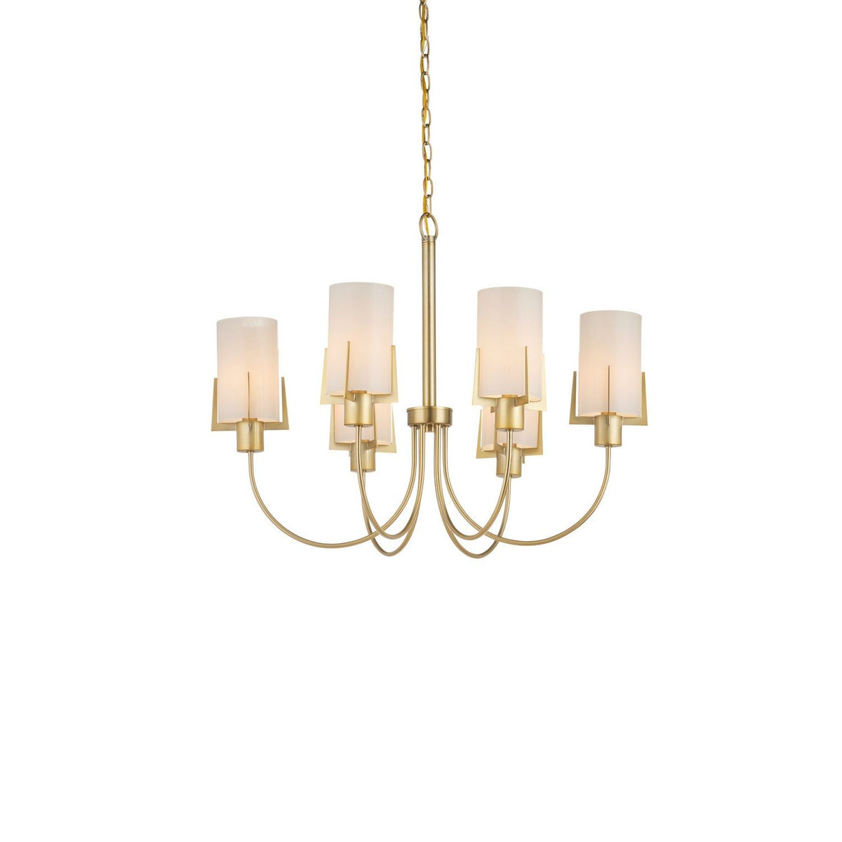 Currey and Company 9000-1491 Macklin Chandelier in Brass/White