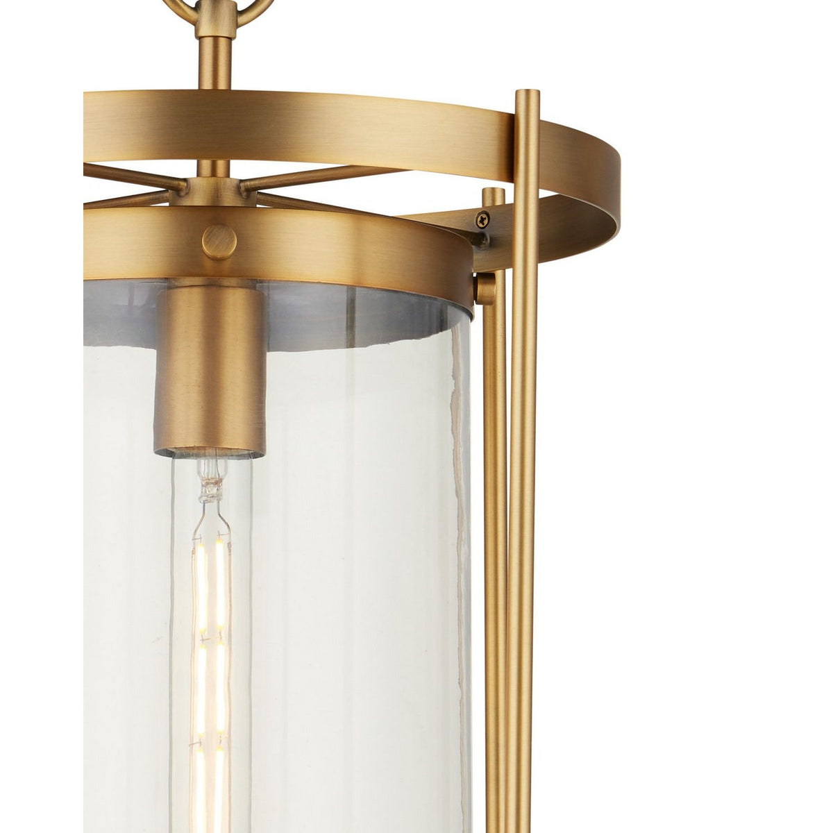 Currey and Company 9000-1493 Pippin Pendant in Antique Brass/Clear