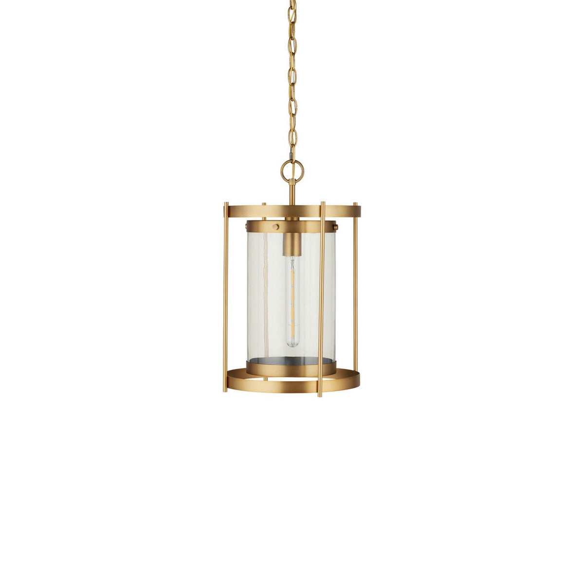 Currey and Company 9000-1493 Pippin Pendant in Antique Brass/Clear