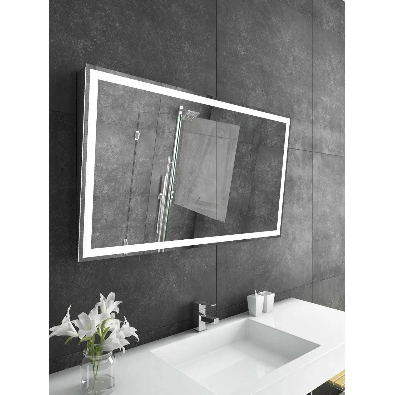 Paris Mirror - Adira LED Mirror - ADIRX48283000-BLK | The Rug District