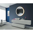 Paris Mirror - Chic Round LED Mirror - CHICR40406000-BRZ | The Rug District