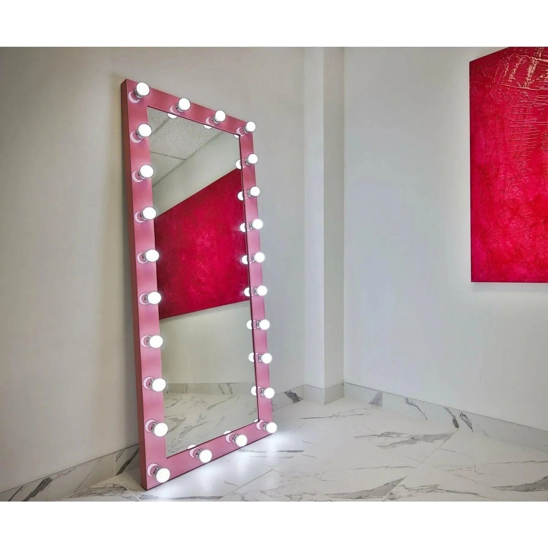 Paris Mirror - Hollywood Dressing LED Mirror - HDRES70283000-BLK | The Rug District