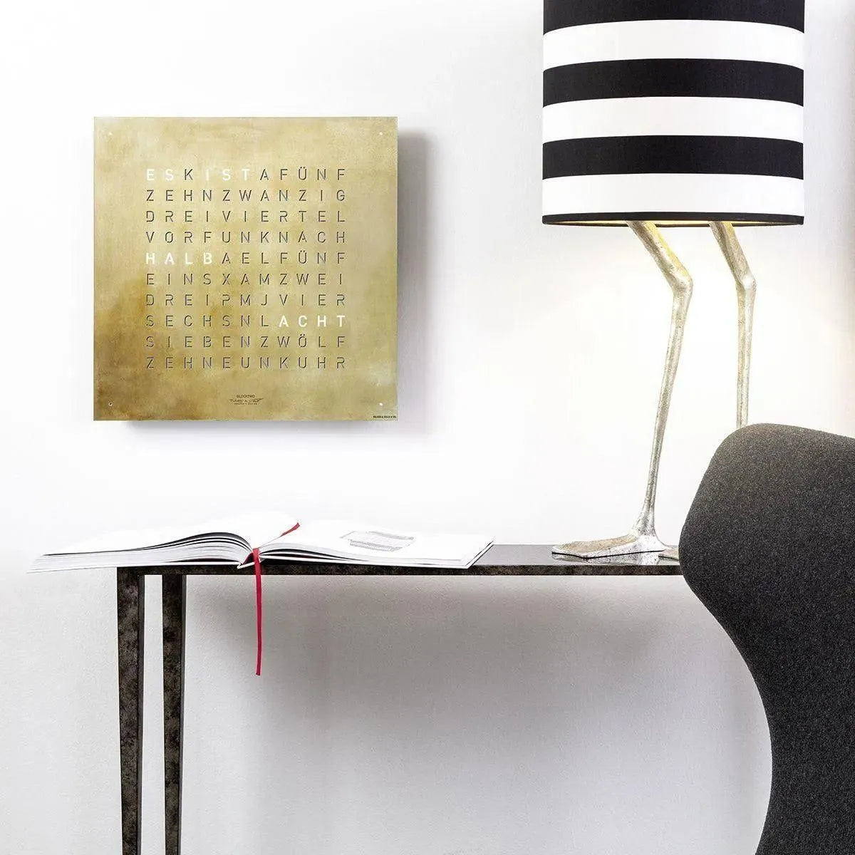 Qlocktwo - QLOCKTWO CLASSIC Silver & Gold Creator's Edition Wall Clock - QT-CLASSIC-CE-FR-SG | The Rug District