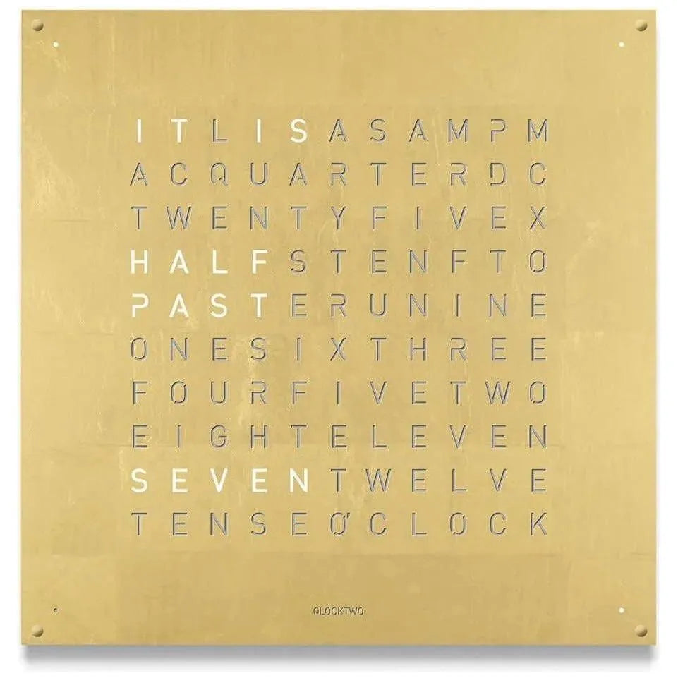 Qlocktwo - QLOCKTWO LARGE Gold Creator's Edition Wall Clock - QT-LARGE-CE-EN-GD | The Rug District