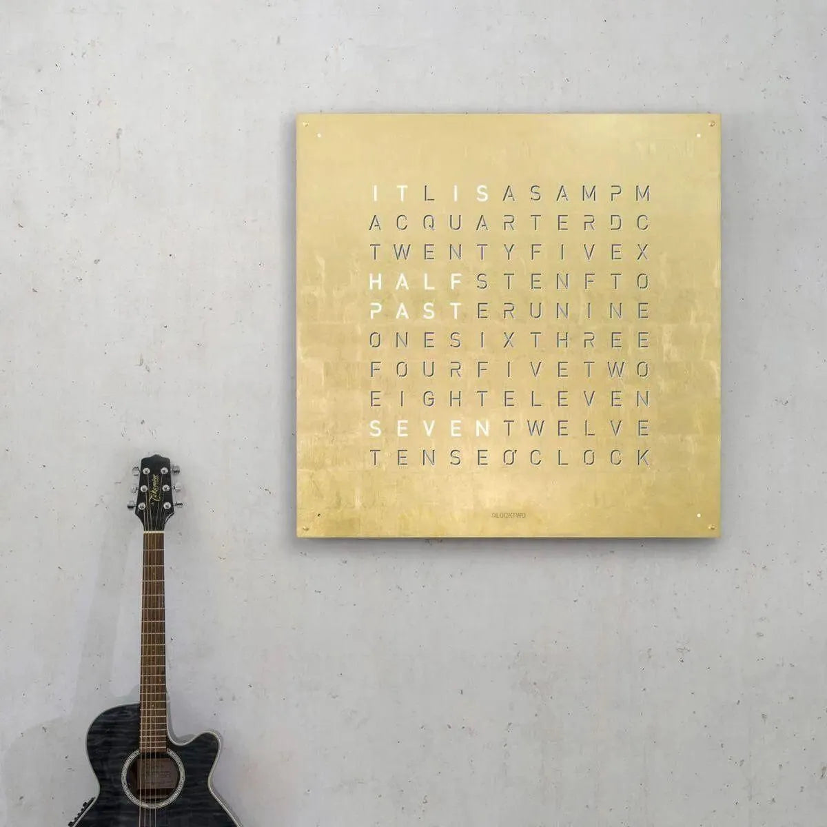 Qlocktwo - QLOCKTWO LARGE Gold Creator's Edition Wall Clock - QT-LARGE-CE-FR-GD | The Rug District