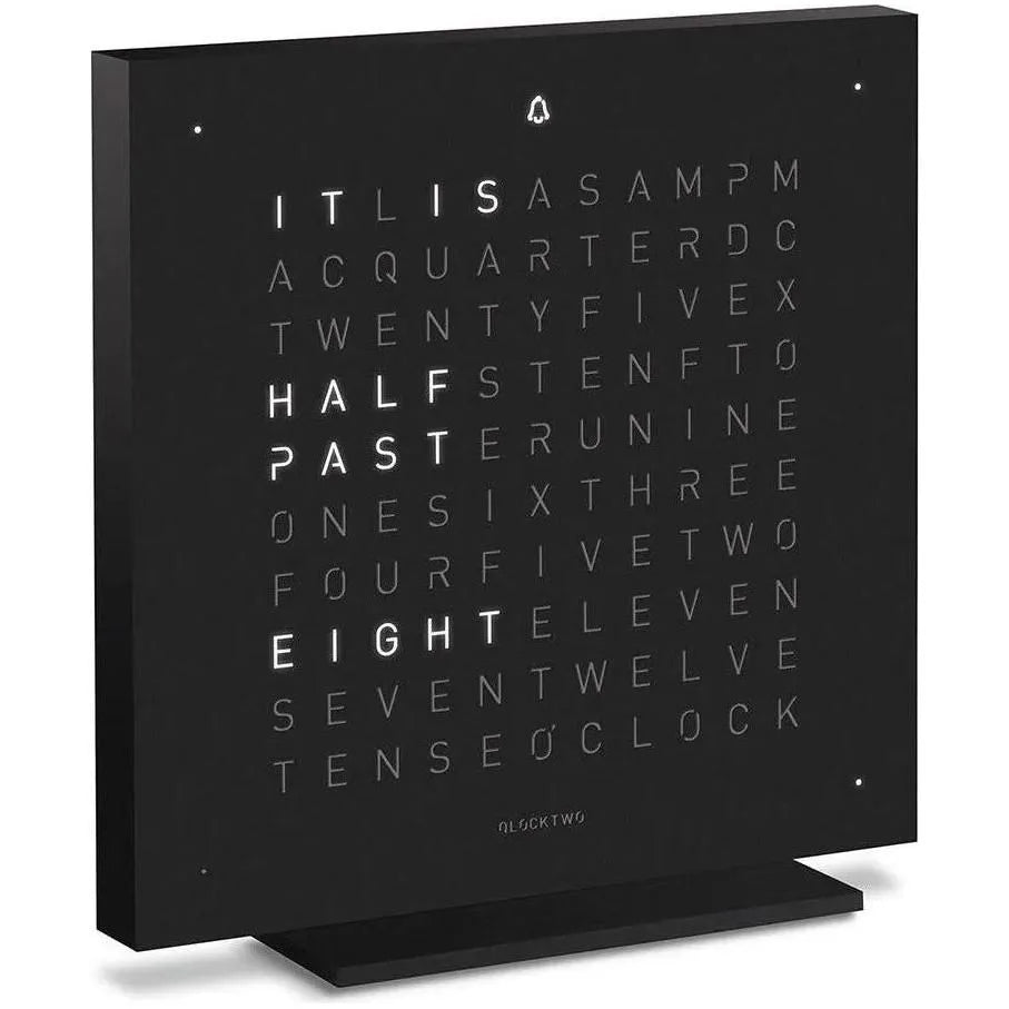 Qlocktwo - QLOCKTWO TOUCH Metal Alarm Clock - QT-TOUCH-METAL-EN-DB | The Rug District