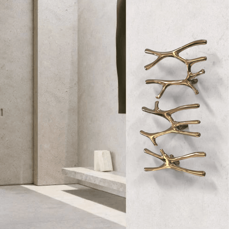 P&Bhusri S7-LM-PWH-N Daphne's Branch Large + Medium Towel Warmer in Porcelain White