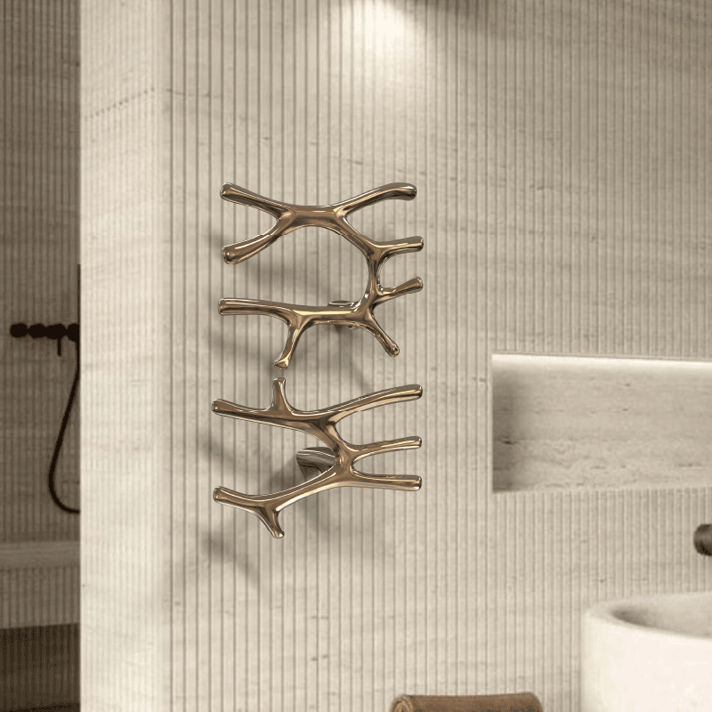 P&Bhusri S7-L-PWH-N Daphne's Branch Large Towel Warmer in Porcelain White